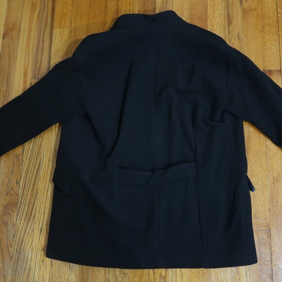 Zara Black Peacoat with Turquoise Blue Interior - Size Small - Picture 9 of 9